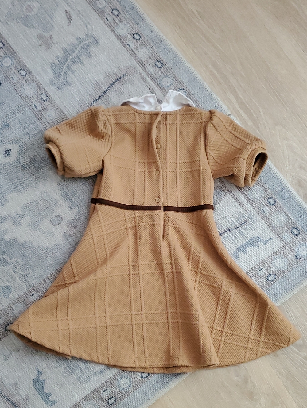 Janie and Janie Girls Tan Equestrian Collared Dress Sz5 - Picture 11 of 13